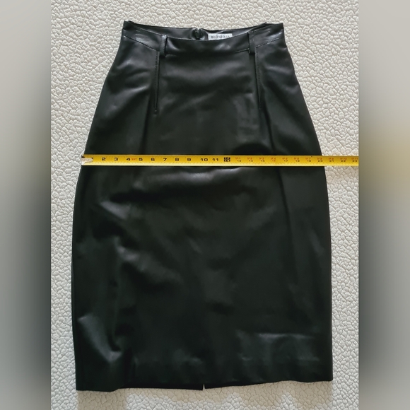 BALENCIAGA Black Leather High Waisted Midi Skirt FR 36 US 4 S Org $2,450 - Picture 15 of 16